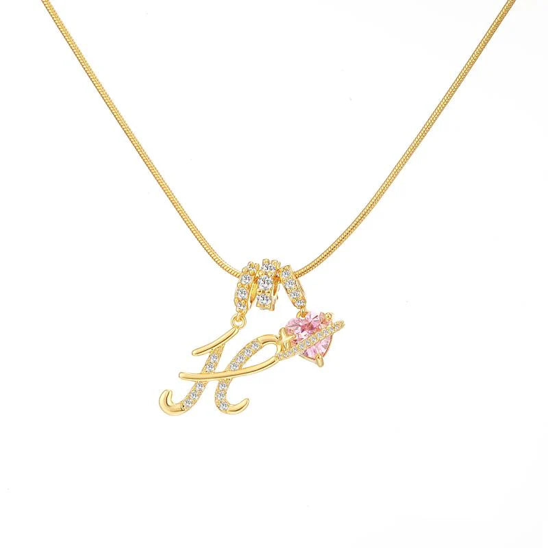 Gold Art Letter Necklace