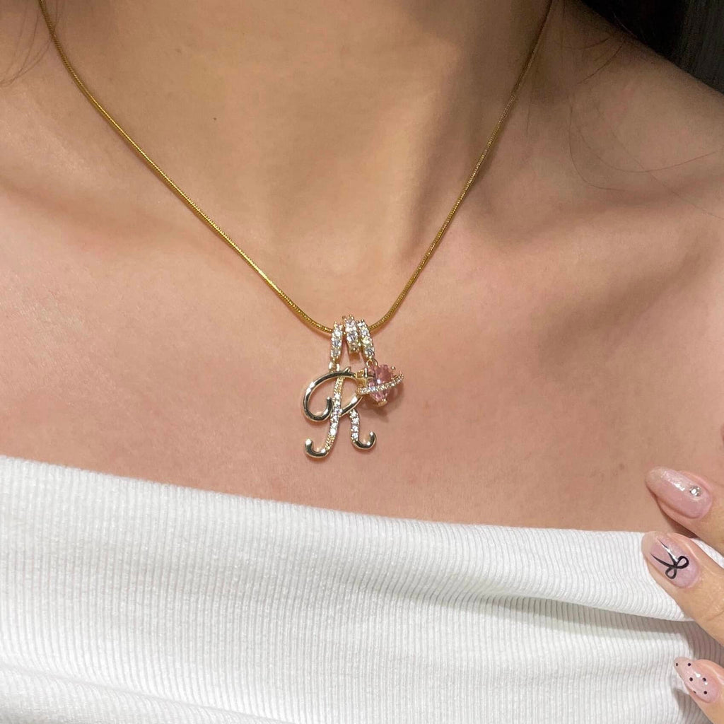 Gold Art Letter Necklace