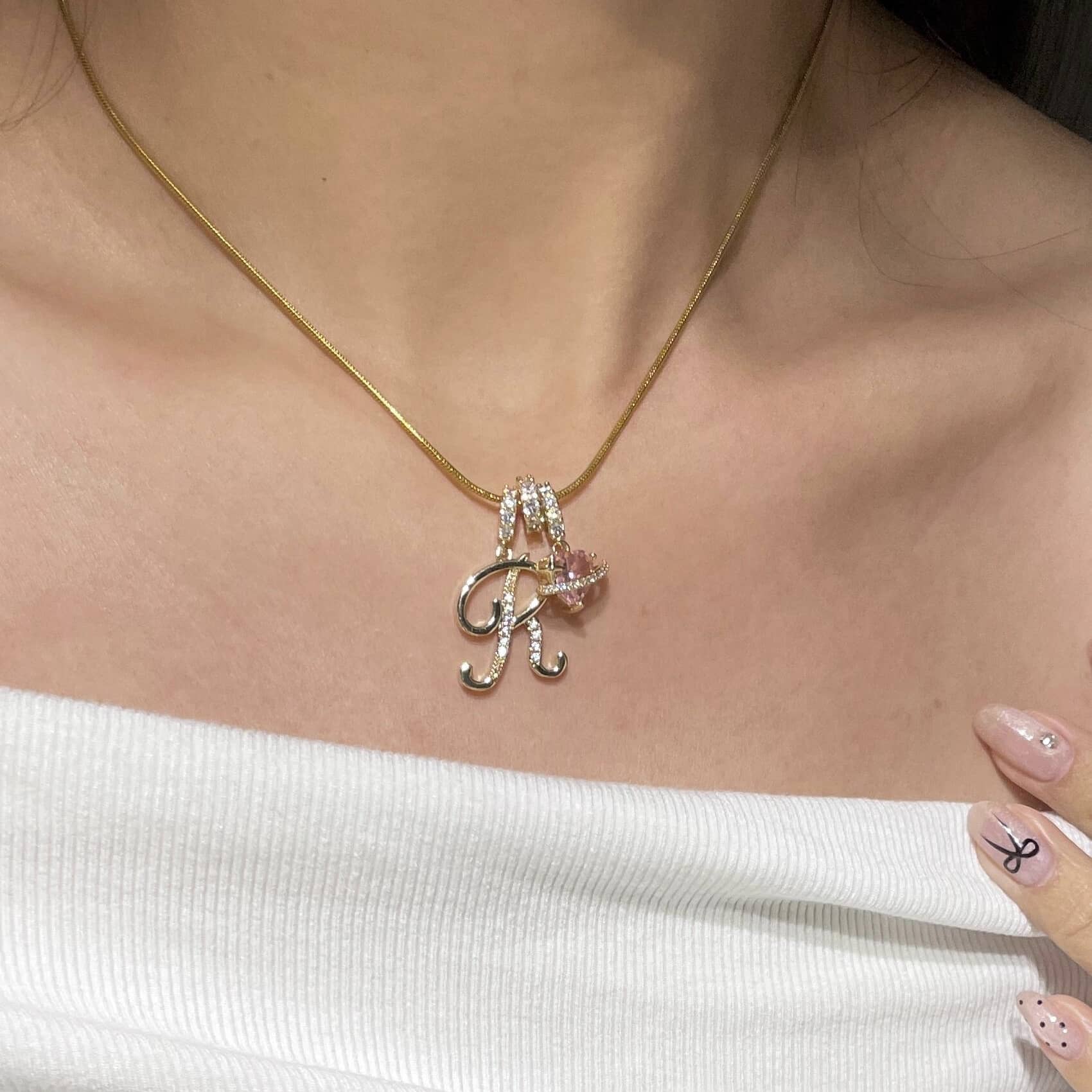 Gold Art Letter Necklace