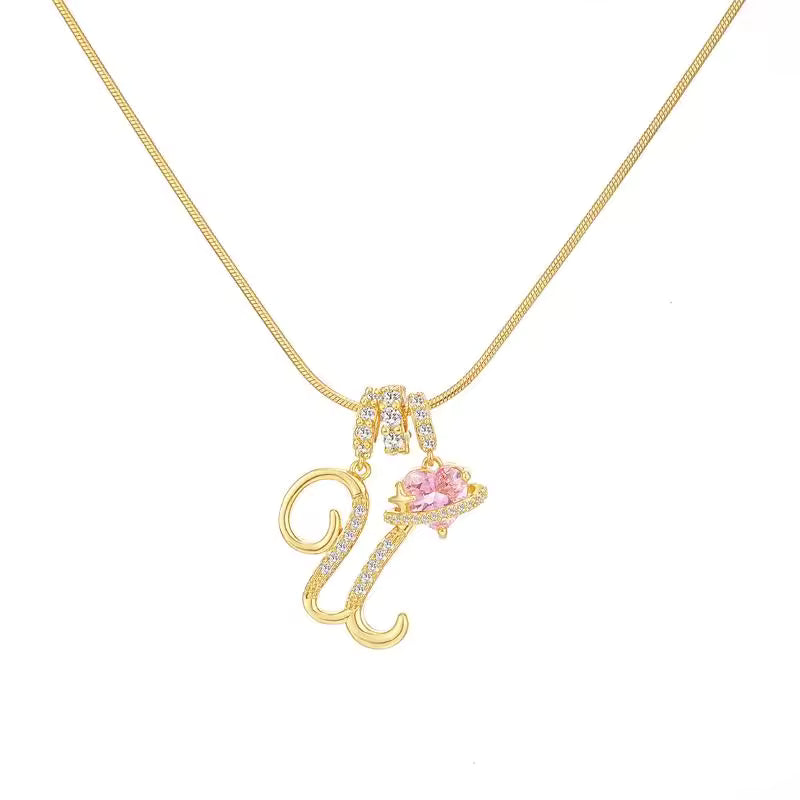 Gold Art Letter Necklace
