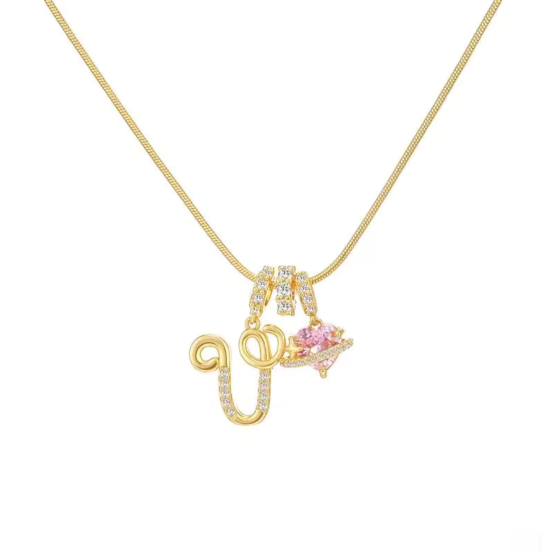 Gold Art Letter Necklace