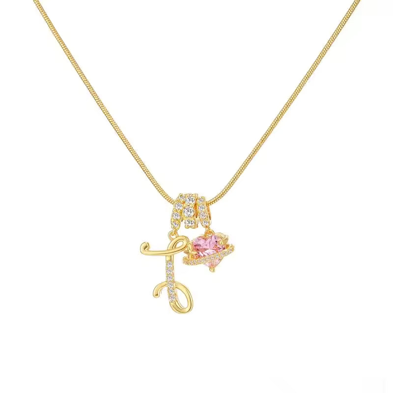 Gold Art Letter Necklace