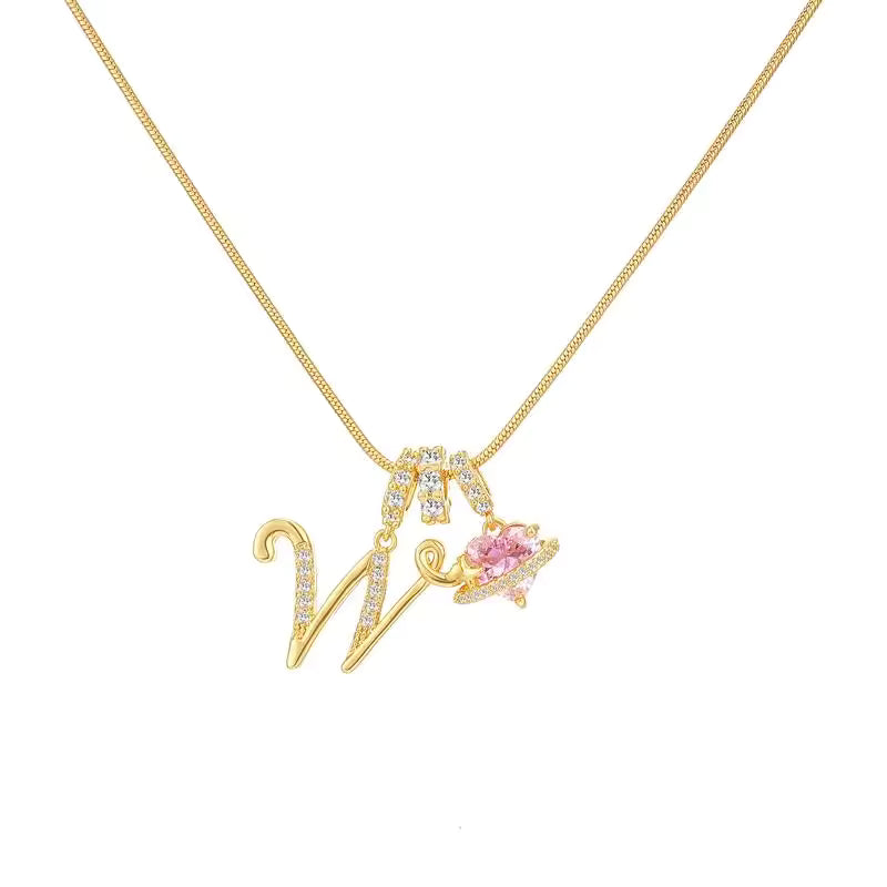 Gold Art Letter Necklace