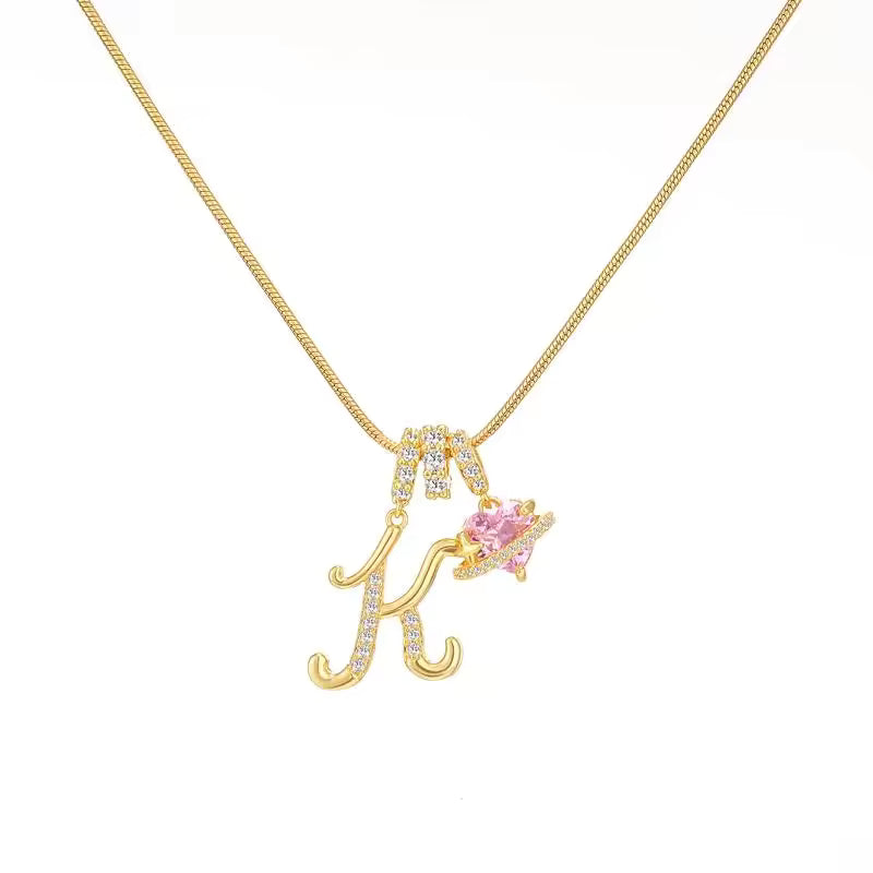 Gold Art Letter Necklace