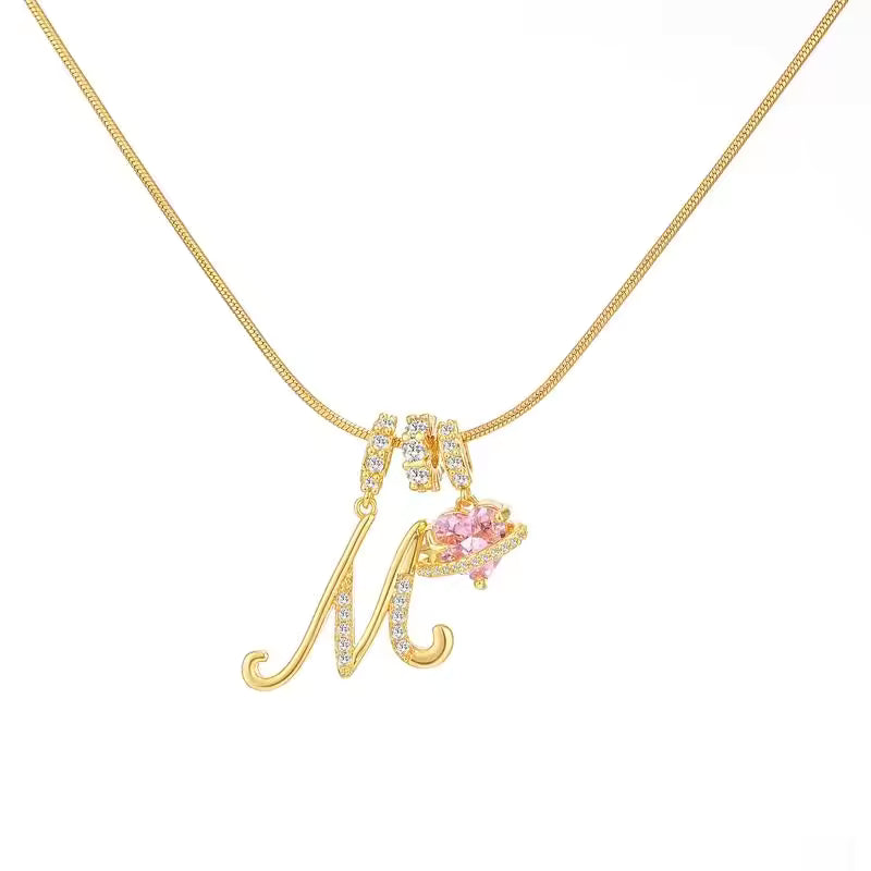 Gold Art Letter Necklace