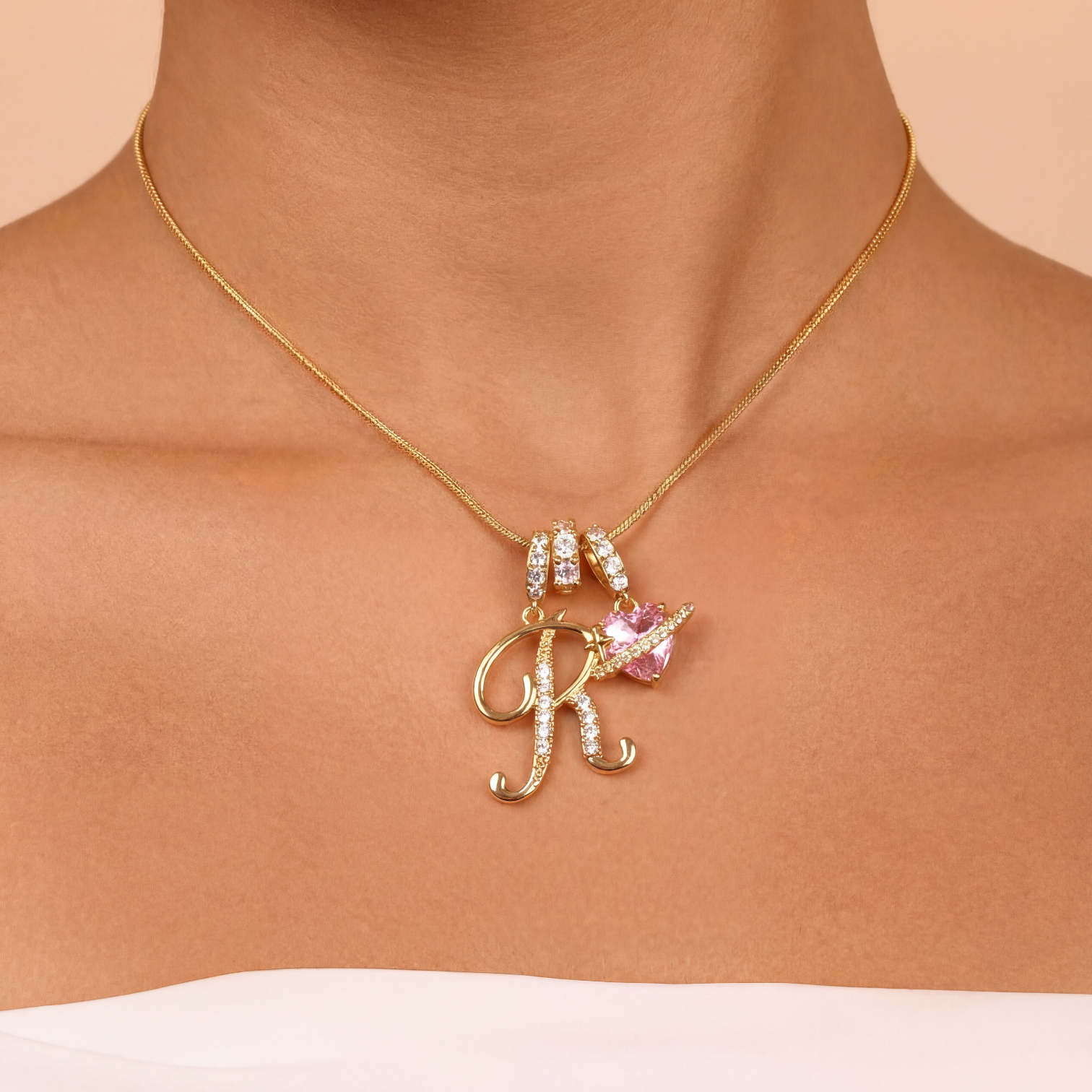Gold Art Letter Necklace
