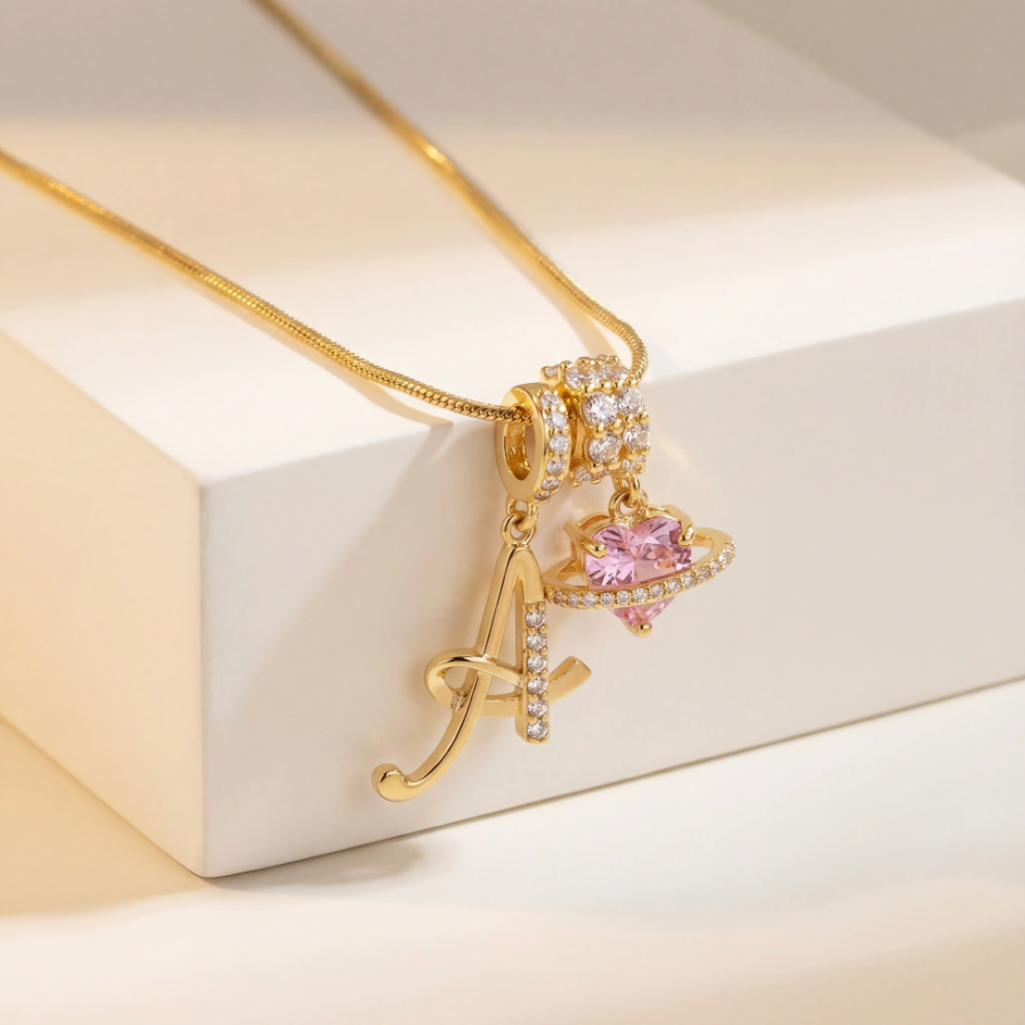 Gold Art Letter Necklace