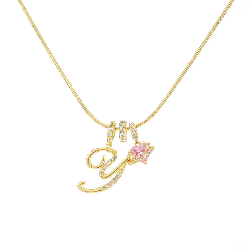 Gold Art Letter Necklace