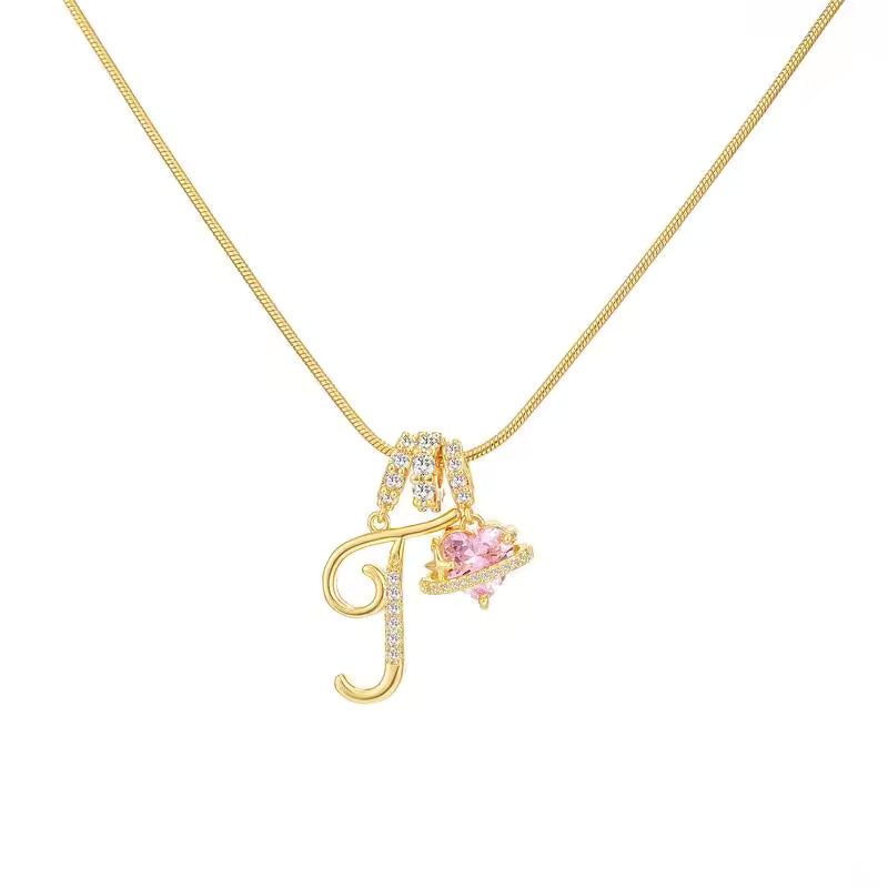 Gold Art Letter Necklace