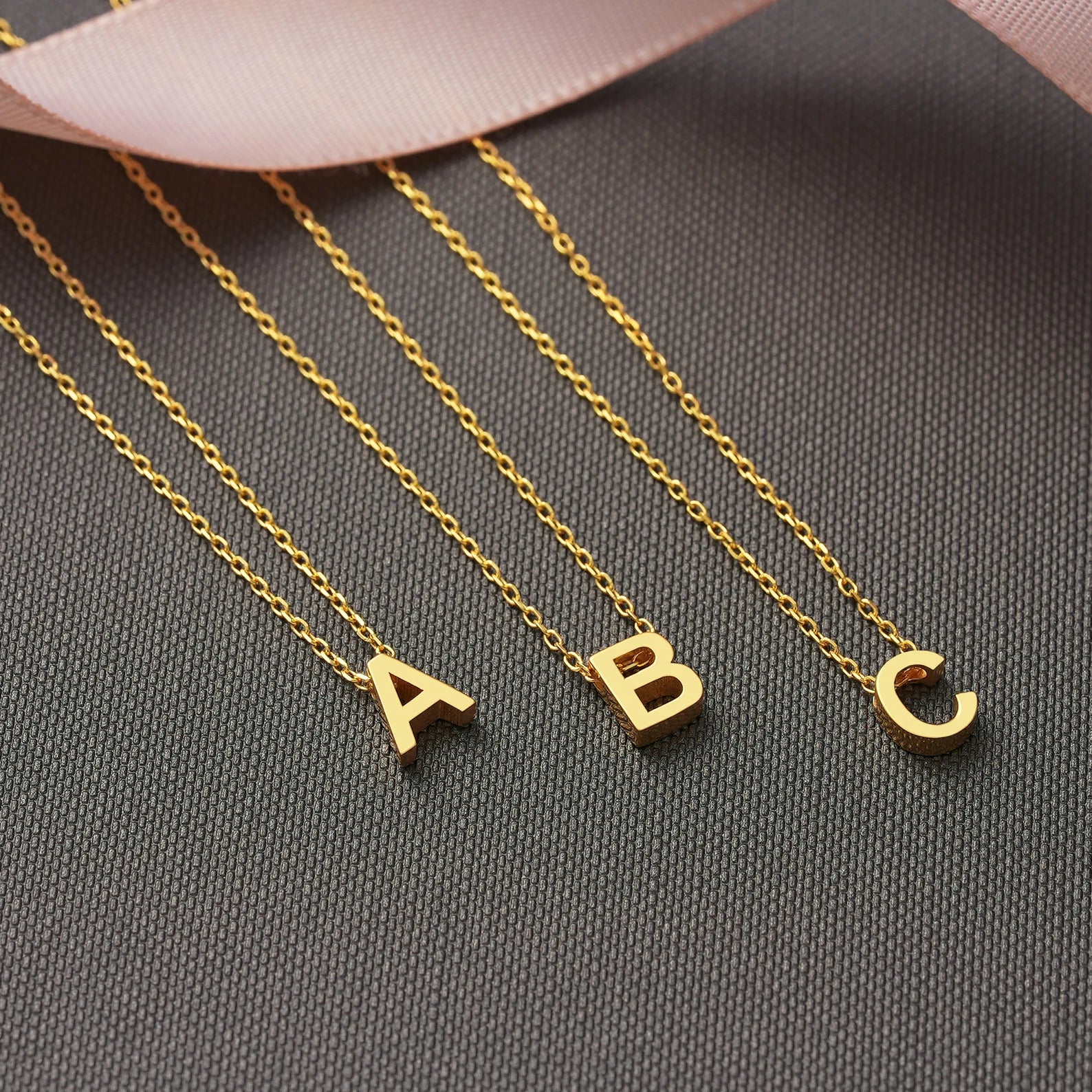 Dainty Gold initial  necklace