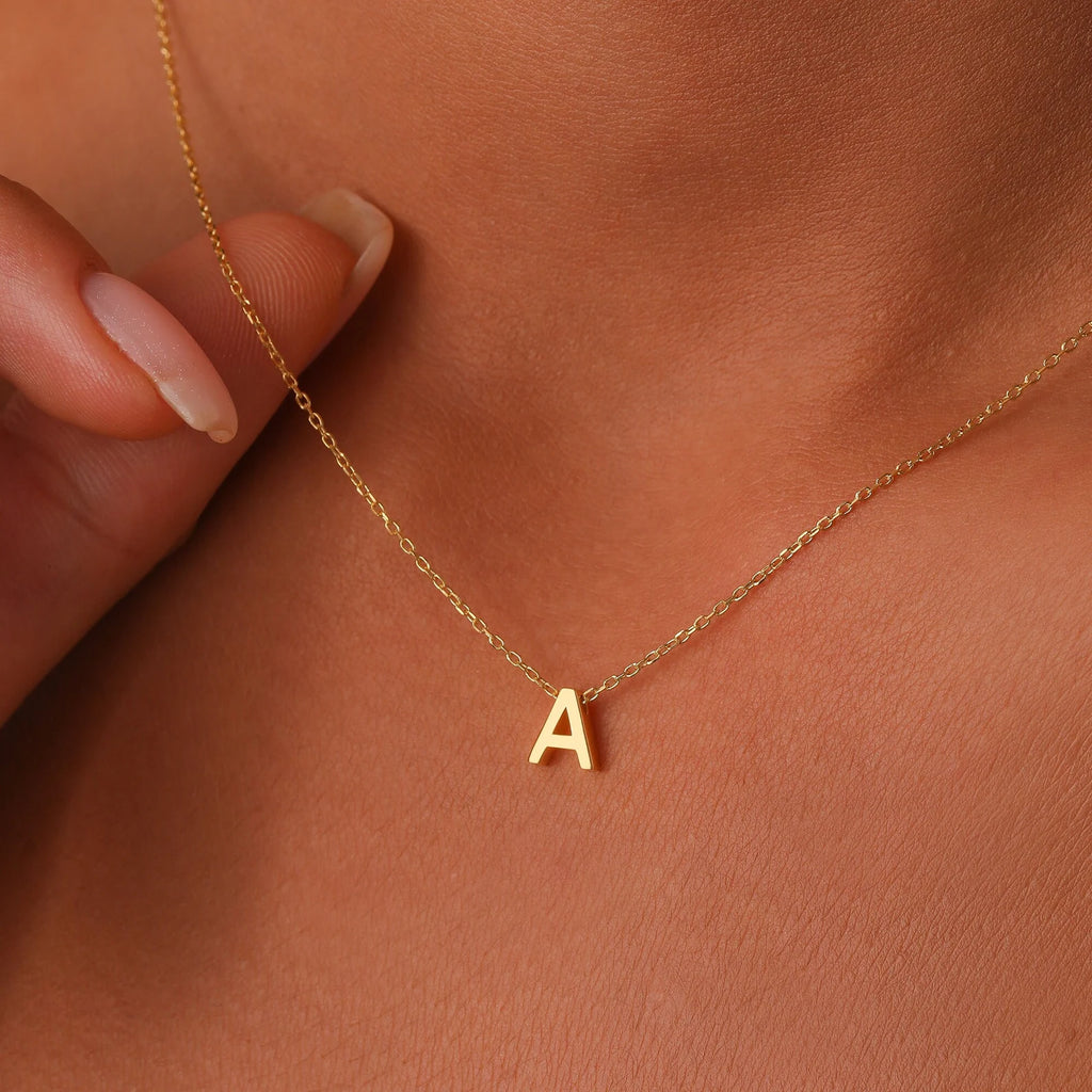 Dainty Gold initial  necklace
